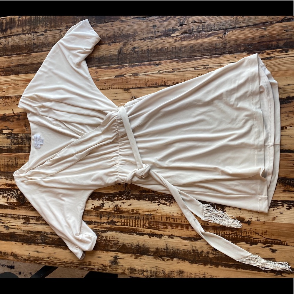 White cream mini dress